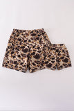 Brown camouflage print dad&me shorts