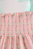 Pink floral smocked mom&me dress