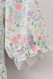 Floral print smocked mom dress