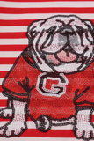 Red Georgia bulldog sequin stripe shorts set