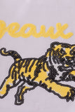 Purple gold LSU geaux tiger sequin set