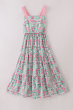 Green dream garden tiered mom dress