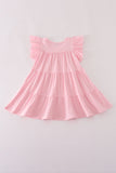 Pink ghost pumpkin sequin ruffle dress
