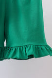 Blue clover embroidery swiss dot shorts set