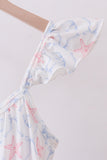 Blue starfish shell tiered women dress