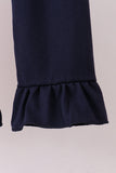 Auburn embroidery ruffle stripe pants set