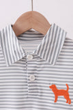 Orange Tennessee embroidery stripe button down shirt