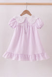 Purple Gingham Lace Ruffle Dress