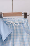 Blue Whale Embroidered Shorts Set