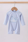 Blue Whale Applique One-Piece Swimsuit