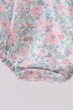 Green Floral Smocked Bubble