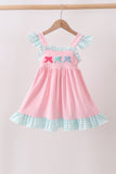 Pink Bow French Knot Bow Dress