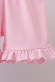 Blue Crab Embroidered Seersucker Ruffle Shorts Set