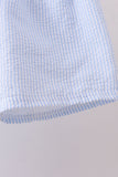 Blue Crab Embroidered Seersucker Shorts Set