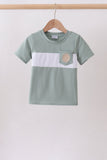 Sage starfish shell embroidery top