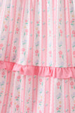 Blush floral smocked tiered dress