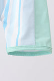 Blue stripe one-piece swimsuit