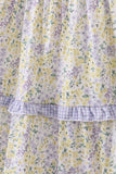 Golden meadow floral smocked tiered dress (length 41.33inch)