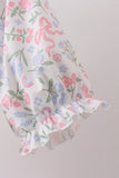 Pink floral smocked mom dress