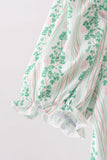Green floral stripe dress (length 41.33in)