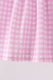 Pink floral bow smocked ruffle shorts set