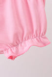 Pink patchwork floral ruffle bloomer set