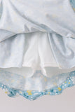 Mustard&green floral bow skorts set