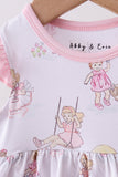 Pink all day adventure bamboo ruffle bubble