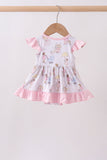 Pink all day adventure bamboo ruffle bubble