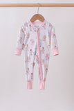 Pink all day adventure bamboo romper