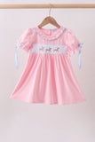 Pink carousel smocked ruffle dress