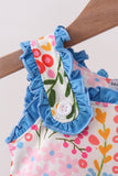 Summer floral print ruffle bubble