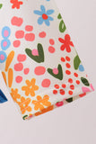 Summer floral print ruffle rashguard