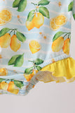 Lemon print ruffle rashguard