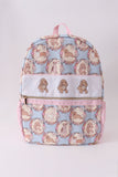 Pink puppy embroidery backpack