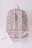 Pink puppy embroidery backpack
