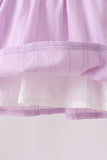 Lavender Smocked Embroidered Bow Jacquard Bloomer Set