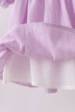 Lavender Smocked Embroidered Bow Jacquard Dress