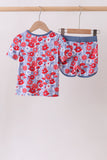 Blue Floral Bamboo Set