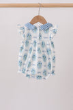 Blue Retro Floral Bubble