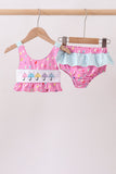Hot Pink Umbrella Embroidered UPF Swim Set