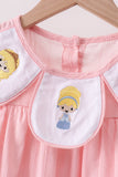 Pink Princess Embroidered Jacquard Dress