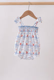 Blue Sailboat Smocked Bubble