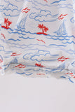 Blue Sailboat Smocked Bubble