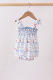 Blue Sailboat Smocked Bubble