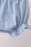 Blue Sailboat Smocked Bloomer Set