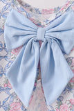 Blue Floral Bow Bloomer Set