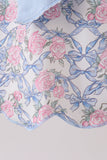 Blue Floral Bow Dress