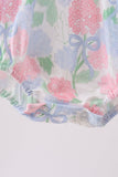 Blue Hydrangea Smocked Pearl Bubble