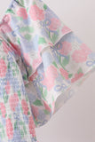 Blue Hydrangea Smocked Women Dress